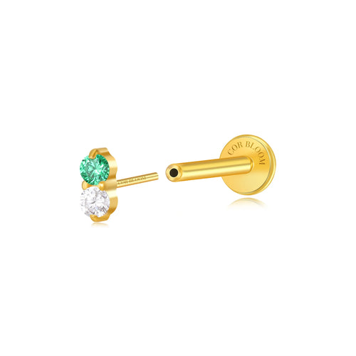 Titanium Edith Mini Duo Flat Back Stud - Viva Spring