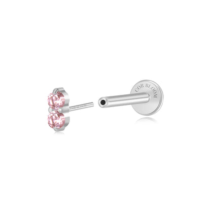 Titanium Edith Mini Duo Ruby Flat Back Stud