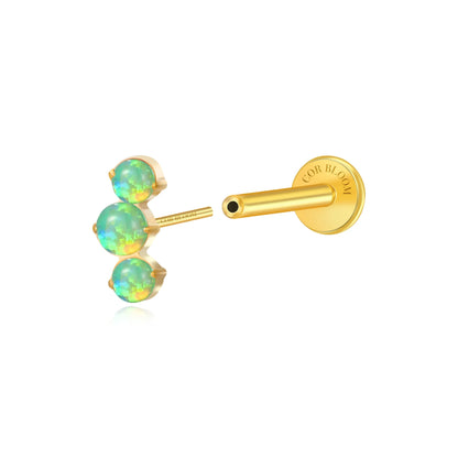 Titanium Elpis Spring Green Cluster Flat Back Stud