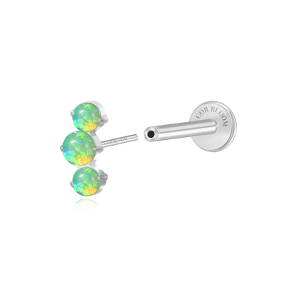 Titanium Elpis Spring Green Cluster Flat Back Stud