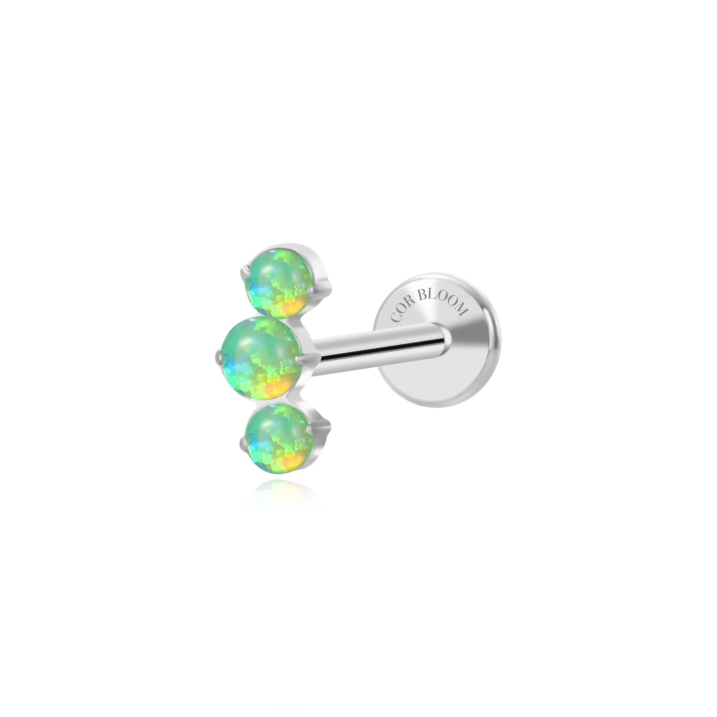 Titanium Elpis Spring Green Cluster Flat Back Stud