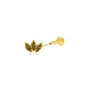 Titanium Dafni Mini Three-Petal Stud - Peridot