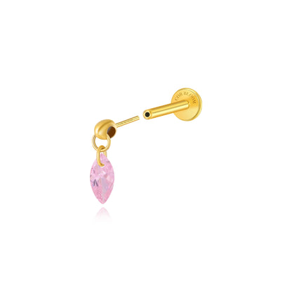 Titanium Pink Floating Marquise Stud | Vertical Helix Earring