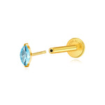 Titanium Elynn Aquamarine Marquise Flat Back Stud