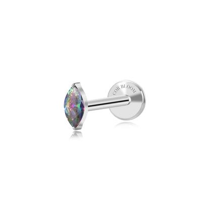 Titanium Elynn Dark Iridescent Marquise Flat Back Stud