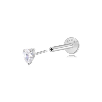 Titanium Apion Diamond Waterdrop Flat Back Stud