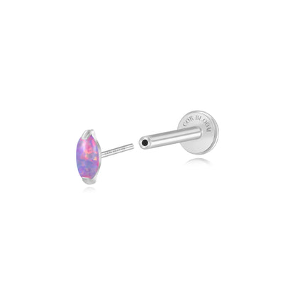 Titanium Mini Nomiki Purple Opal Marquise Flat Back Stud