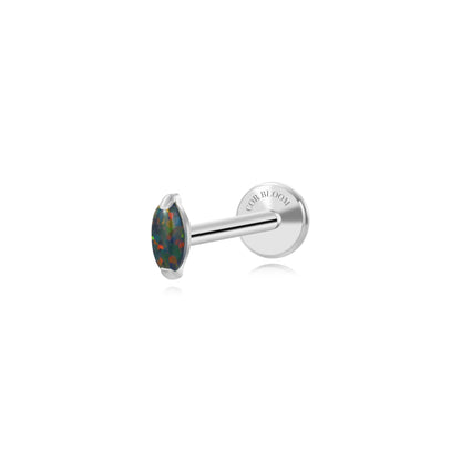 Titanium Mini Nomiki Dark Opal Marquise Flat Back Stud