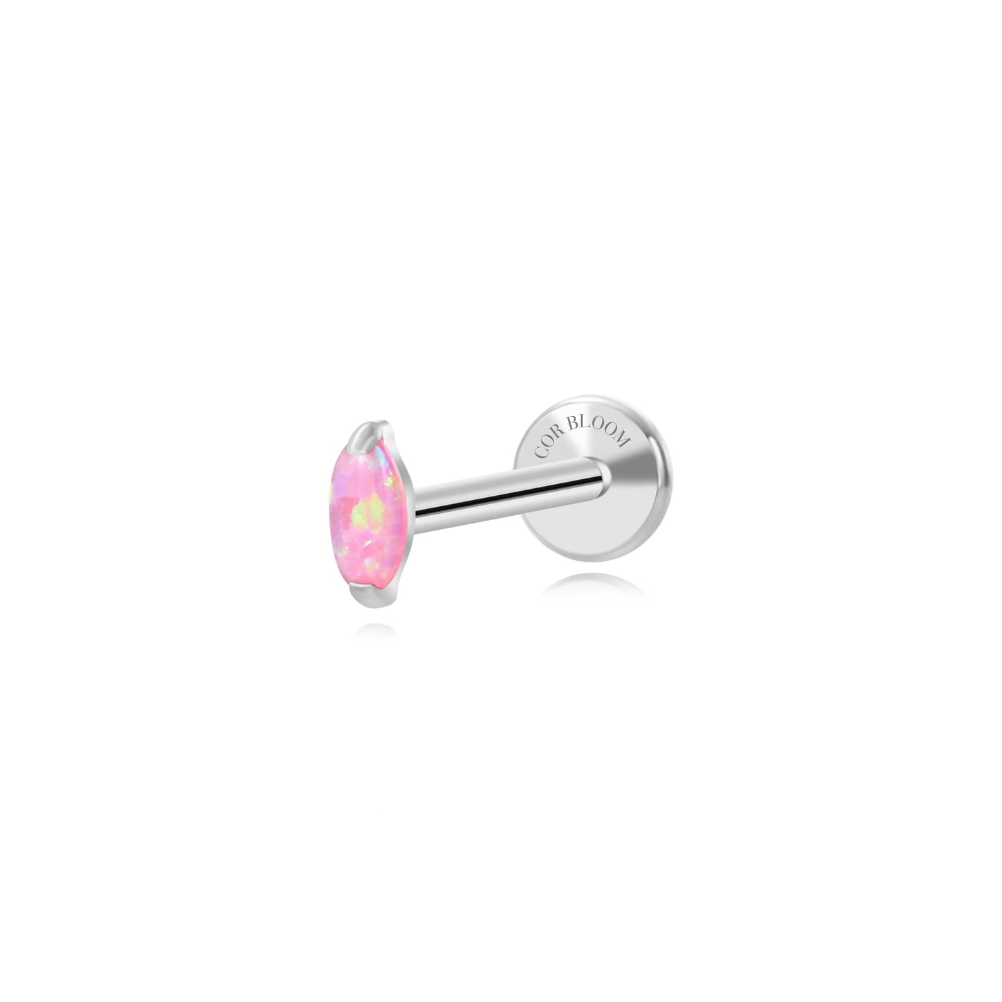 Titanium Mini Nomiki Pink Opal Marquise Flat Back Stu