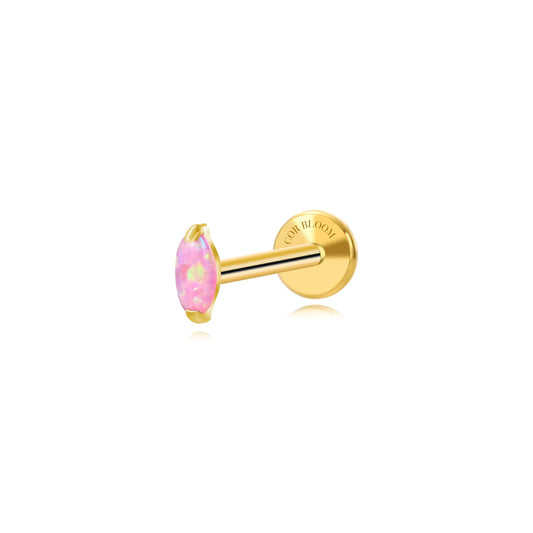 Titanium Mini Nomiki Pink Opal Marquise Flat Back Stu