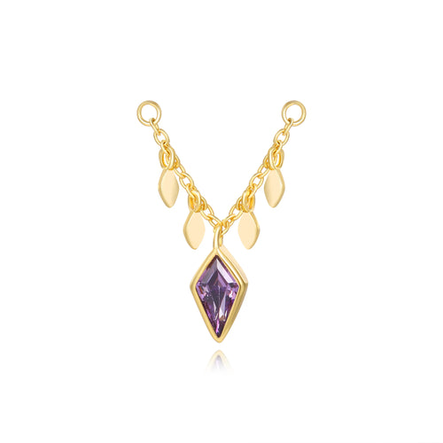 Amalthea Amethyst Kite-Cut Gemstone Chain Attachment •  Cartilage Dangling Chain