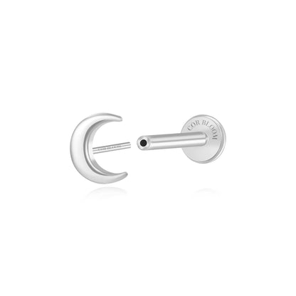 Lyric Solid Moon Flat Back Piercing Stud