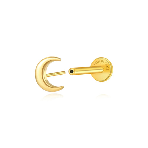 Lyric Solid Moon Flat Back Piercing Stud