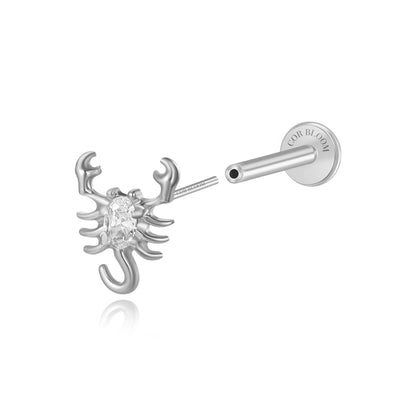 Titanium Caracalla Diamond Scorpion Flat Back Stud