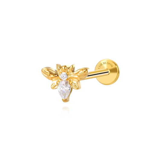 Titanium Diamond Queen Bee Flat Back Stud