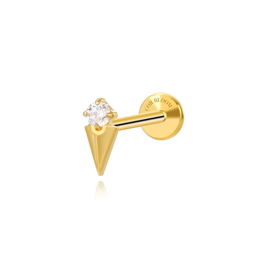 Titanium Small Diamond Cone Flat Back Stud