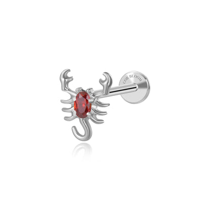 Titanium Caracalla Red Garnet Scorpion Flat Back Stud