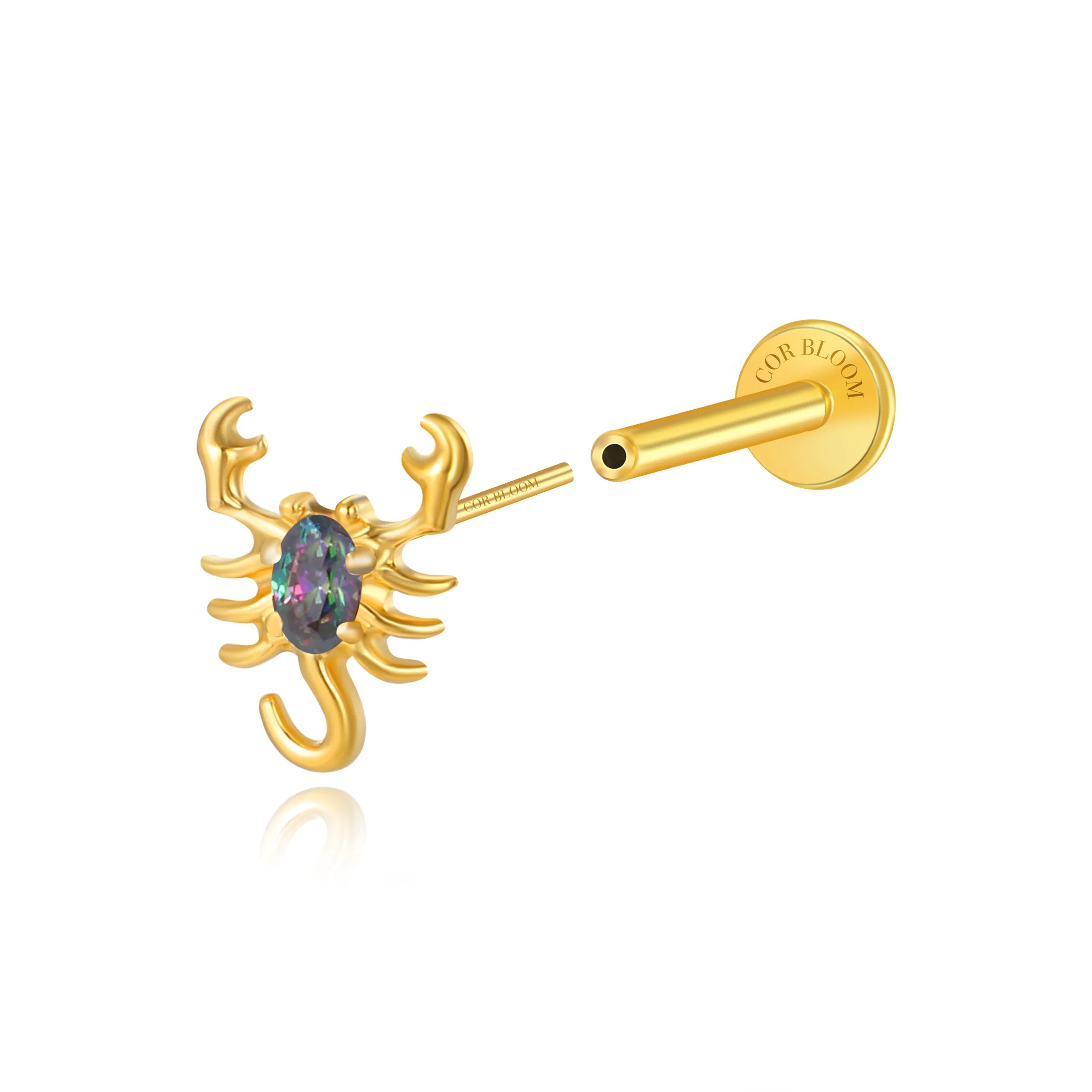 Titanium Caracalla Black Scorpion Flat Back Stud