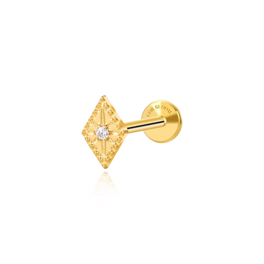 Titanium Nova Diamond Kite Flat Back Stud