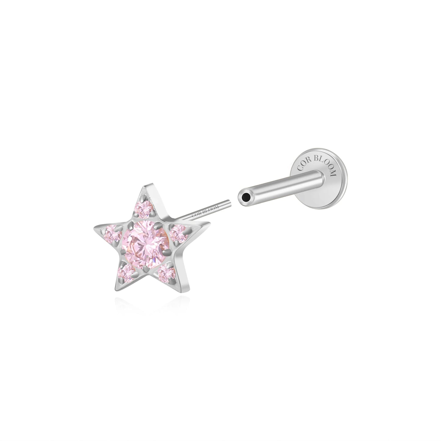 Titanium Astra Dainty Pinky Star Flat Back Stud