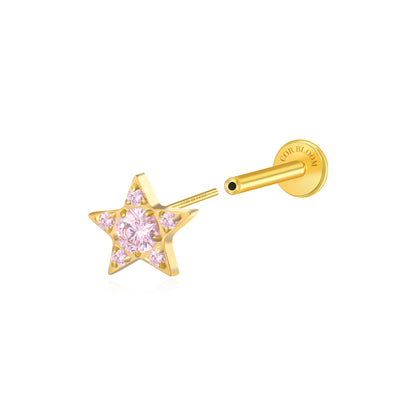 Titanium Astra Dainty Pinky Star Flat Back Stud