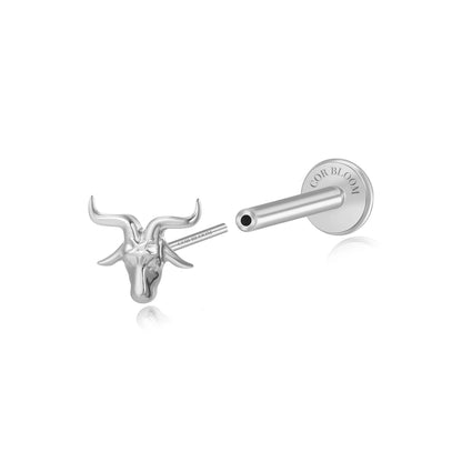 Titanium Kri-Kri Goat Flat Back Stud