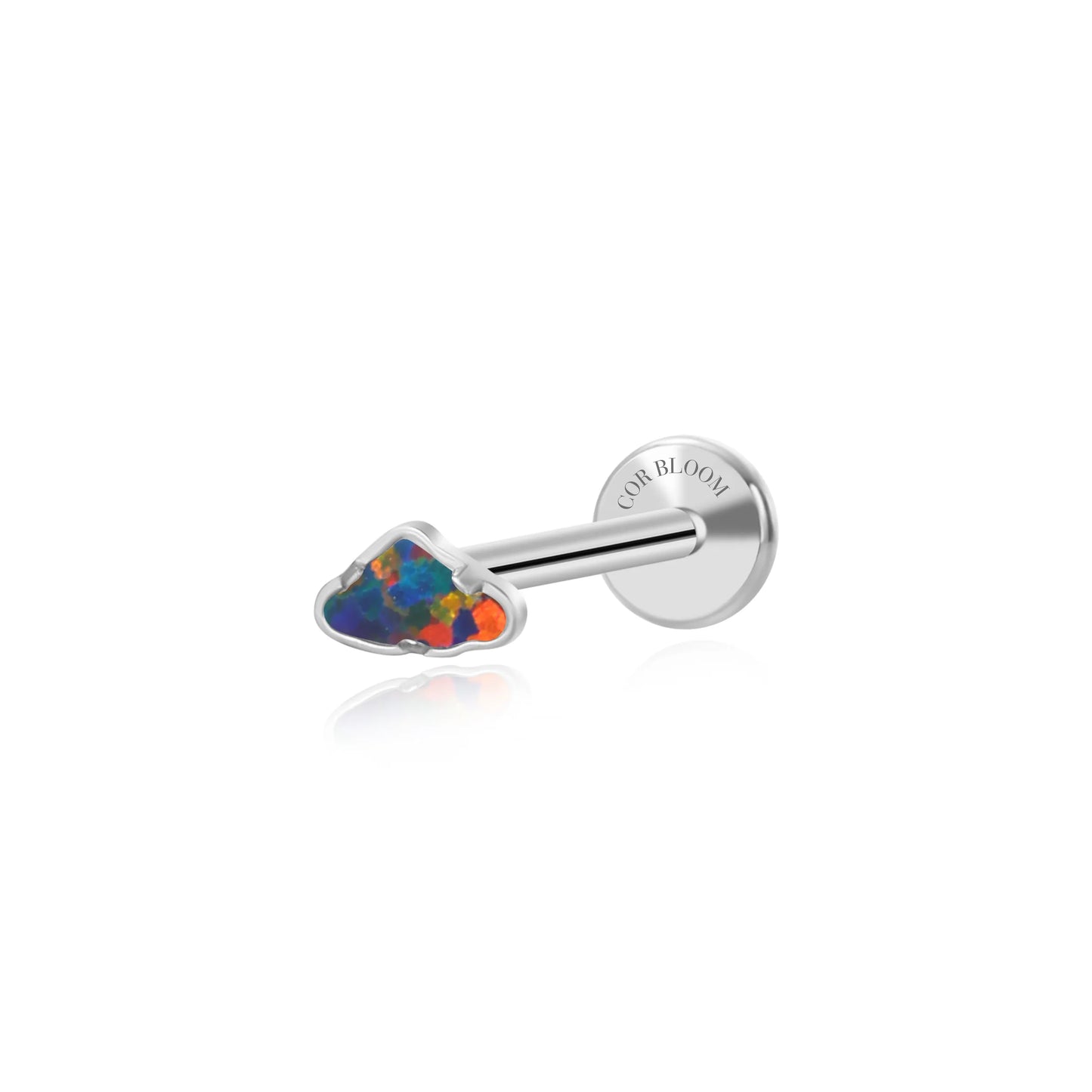 Titanium Mini Dark Opal Cloud Flat Back Stud