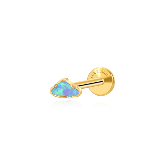 Titanium Mini Blue Opal Cloud Flat Back Stud