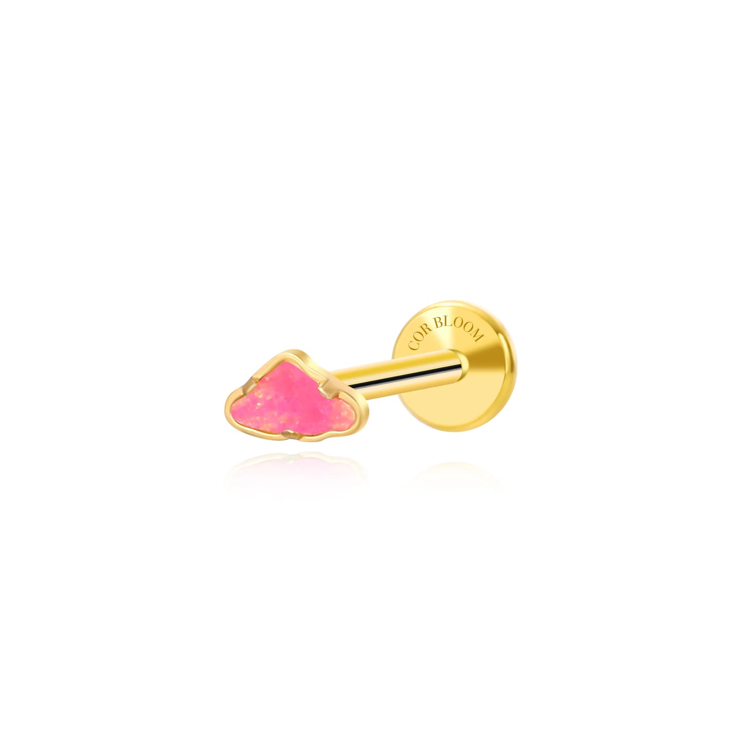 Titanium Mini Pink Opal Cloud Flat Back Stud