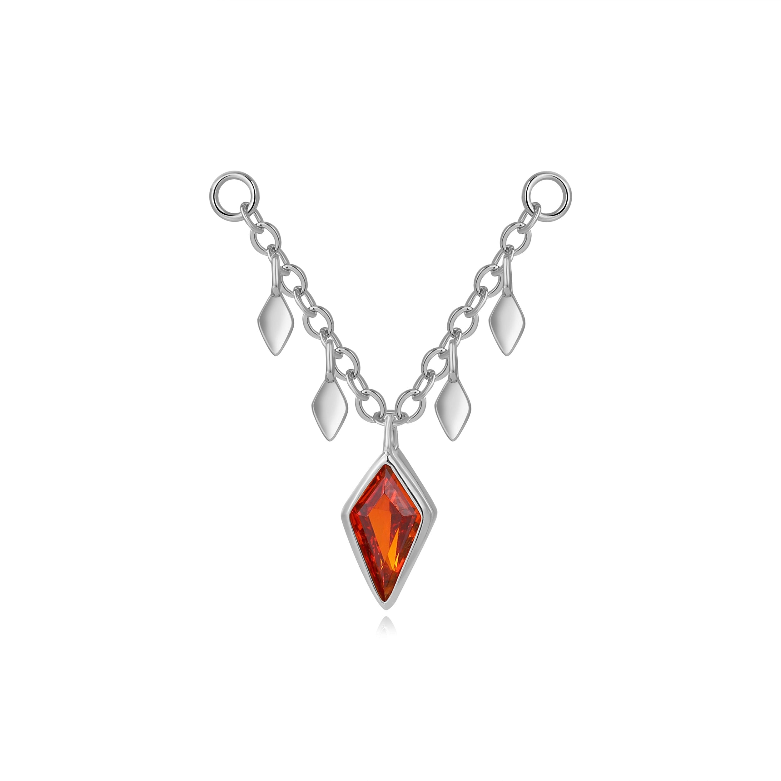 Amalthea Red Kite-Cut Gemstone Chain Attachment