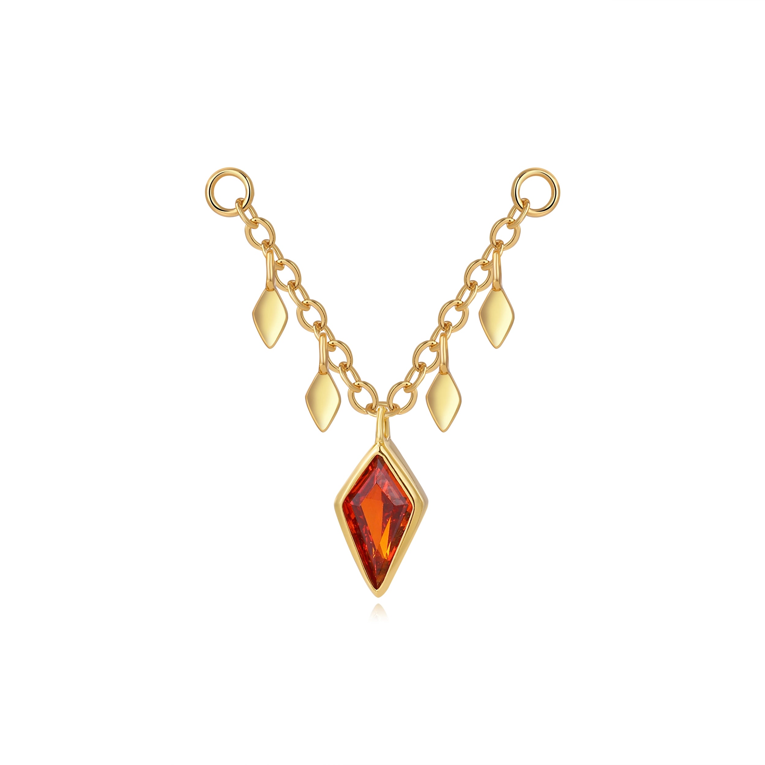 Amalthea Red Kite-Cut Gemstone Chain Attachment