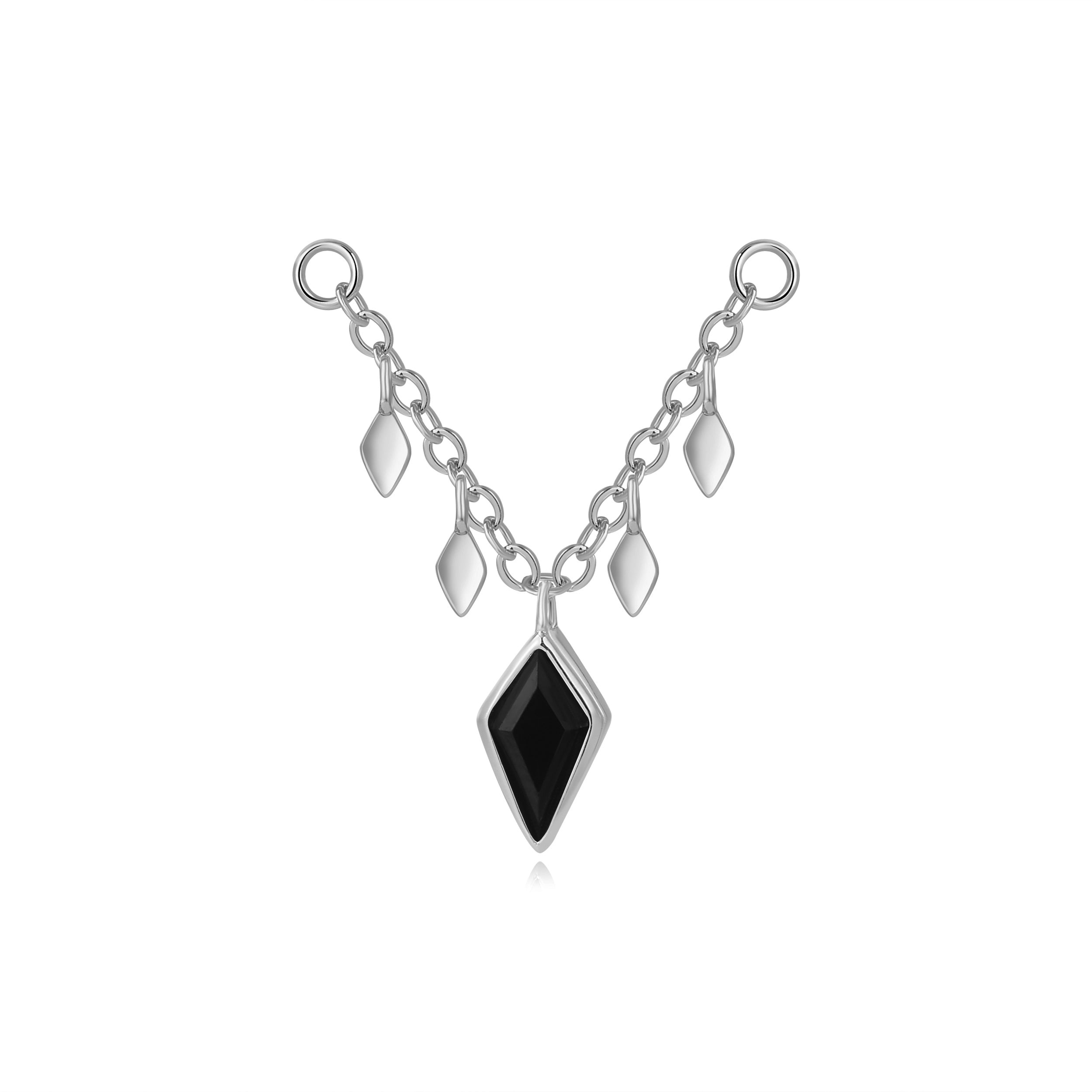 Amalthea Black Spinel Kite-Cut Gemstone Chain Attachment