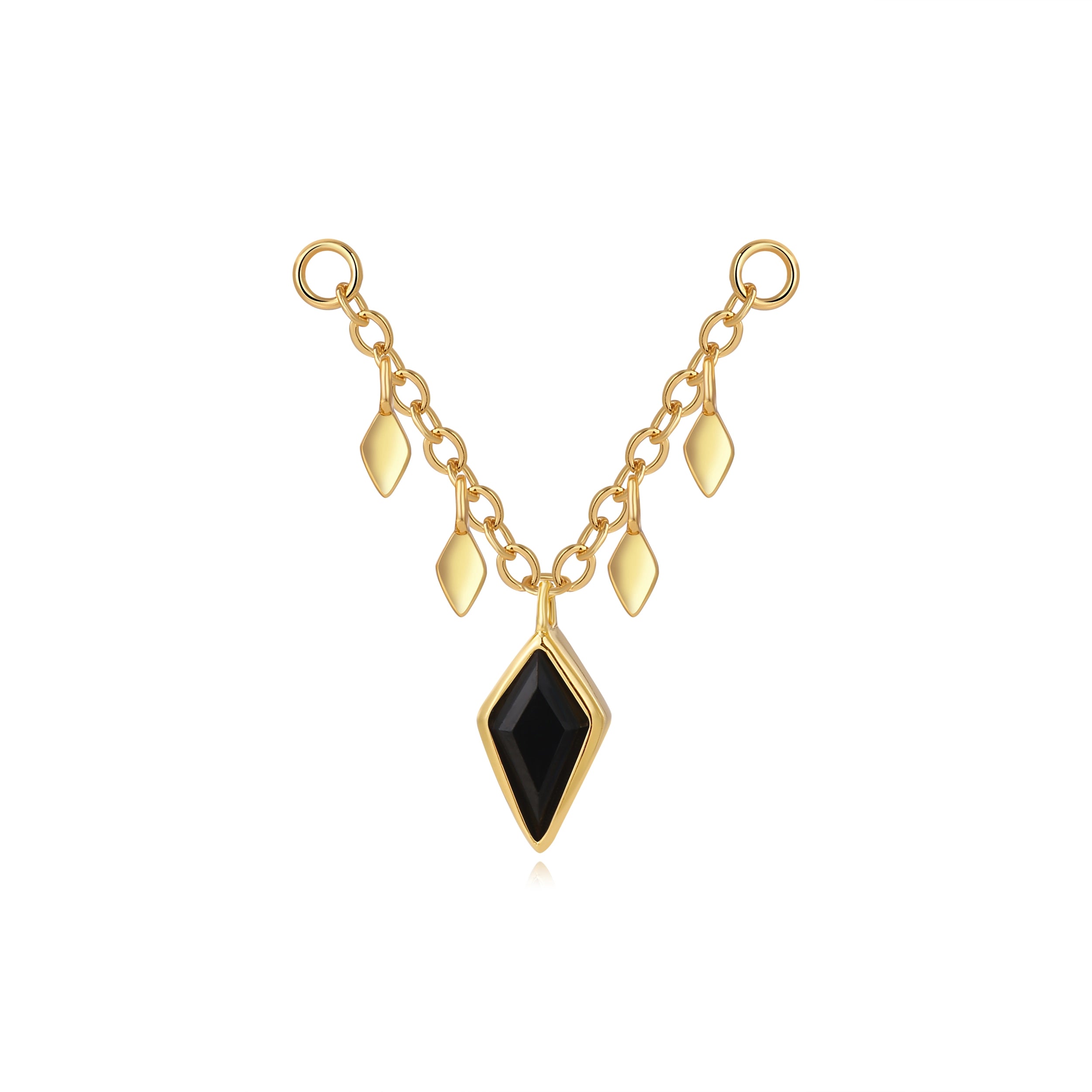 Amalthea Black Spinel Kite-Cut Gemstone Chain Attachment