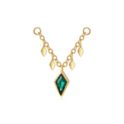 Amalthea Green Emerald Kite-Cut Gemstone Chain Attachment