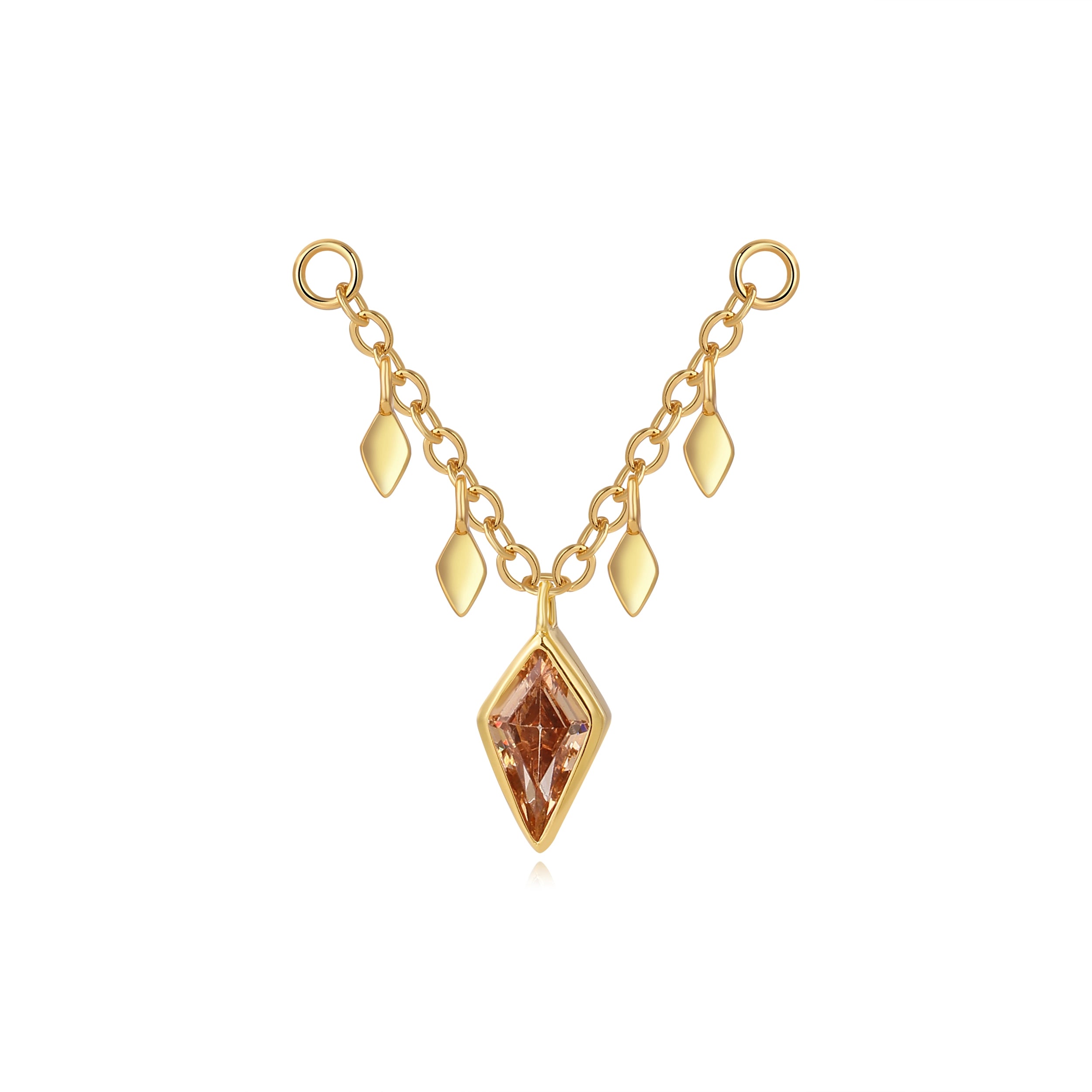Amalthea Champagne Kite-Cut Gemstone Chain Attachment