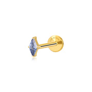 Titanium Xyla Rhombus Gemstone Stud - Tanzanite