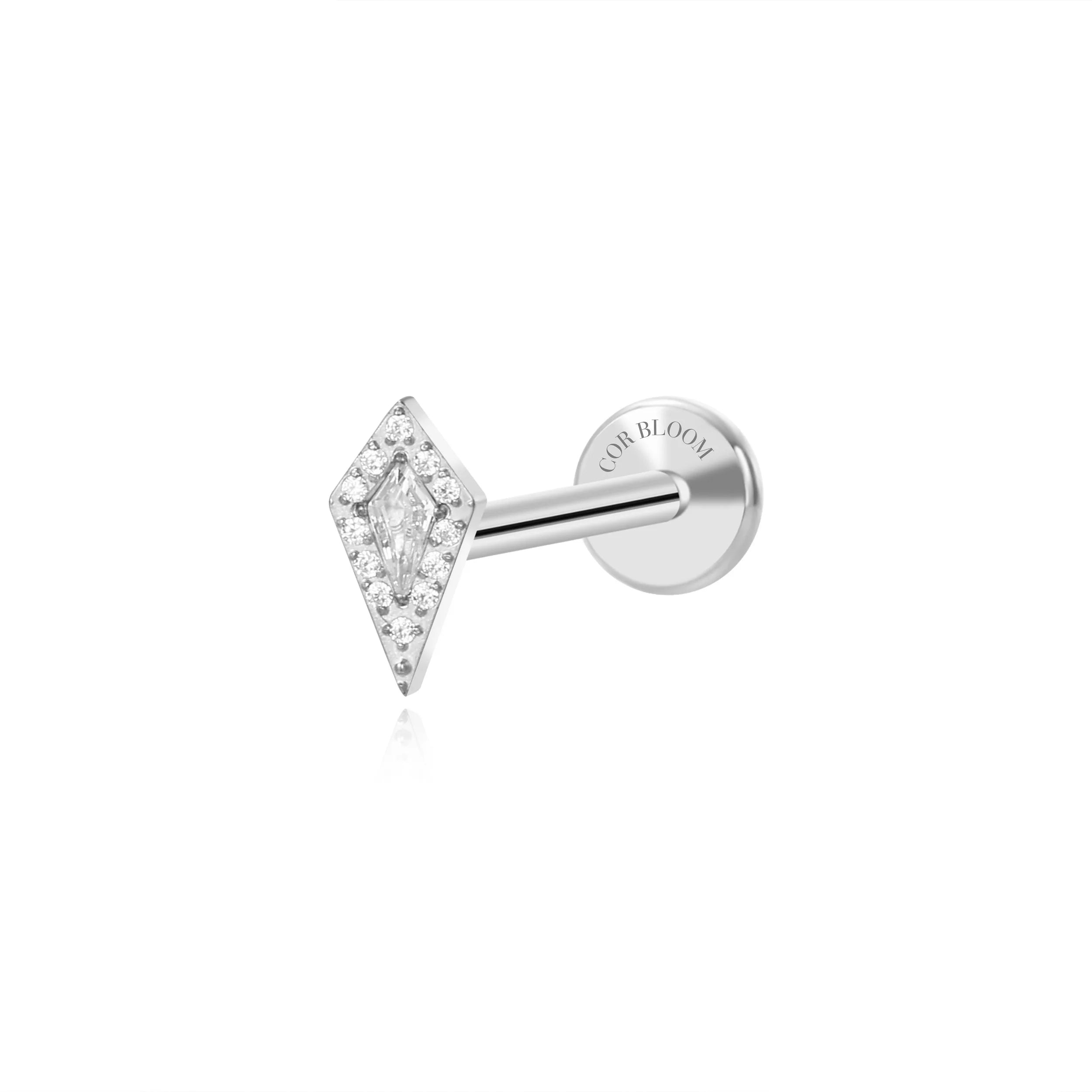 Titanium Aspasia Kite Flat Back Stud