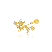 Titanium Statement Diamond Dragon Flat Back Stud