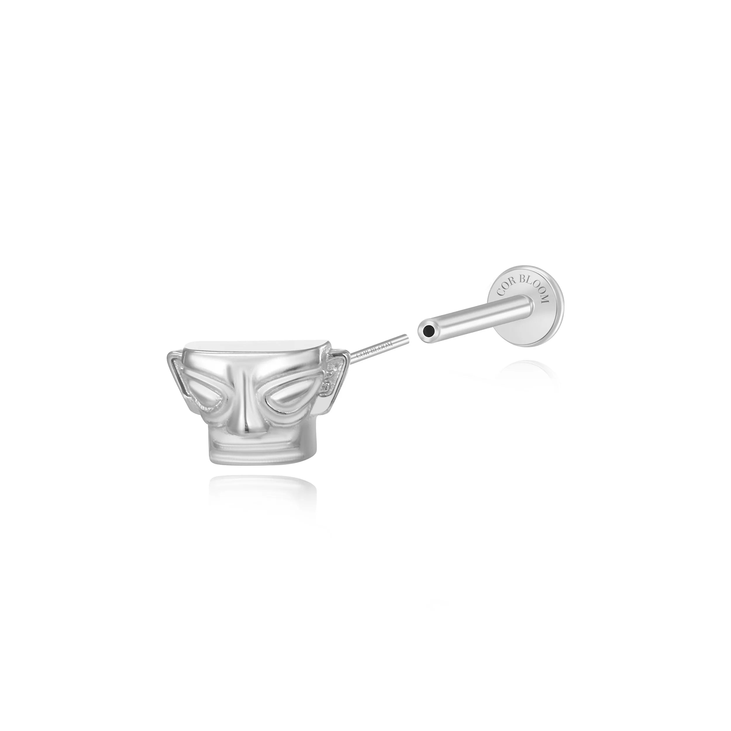 Titanium Mysterious Shu Mask Flat Back Stud