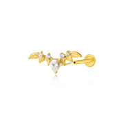 Titanium Angela Diamond Wing & Love Flat Back Stud
