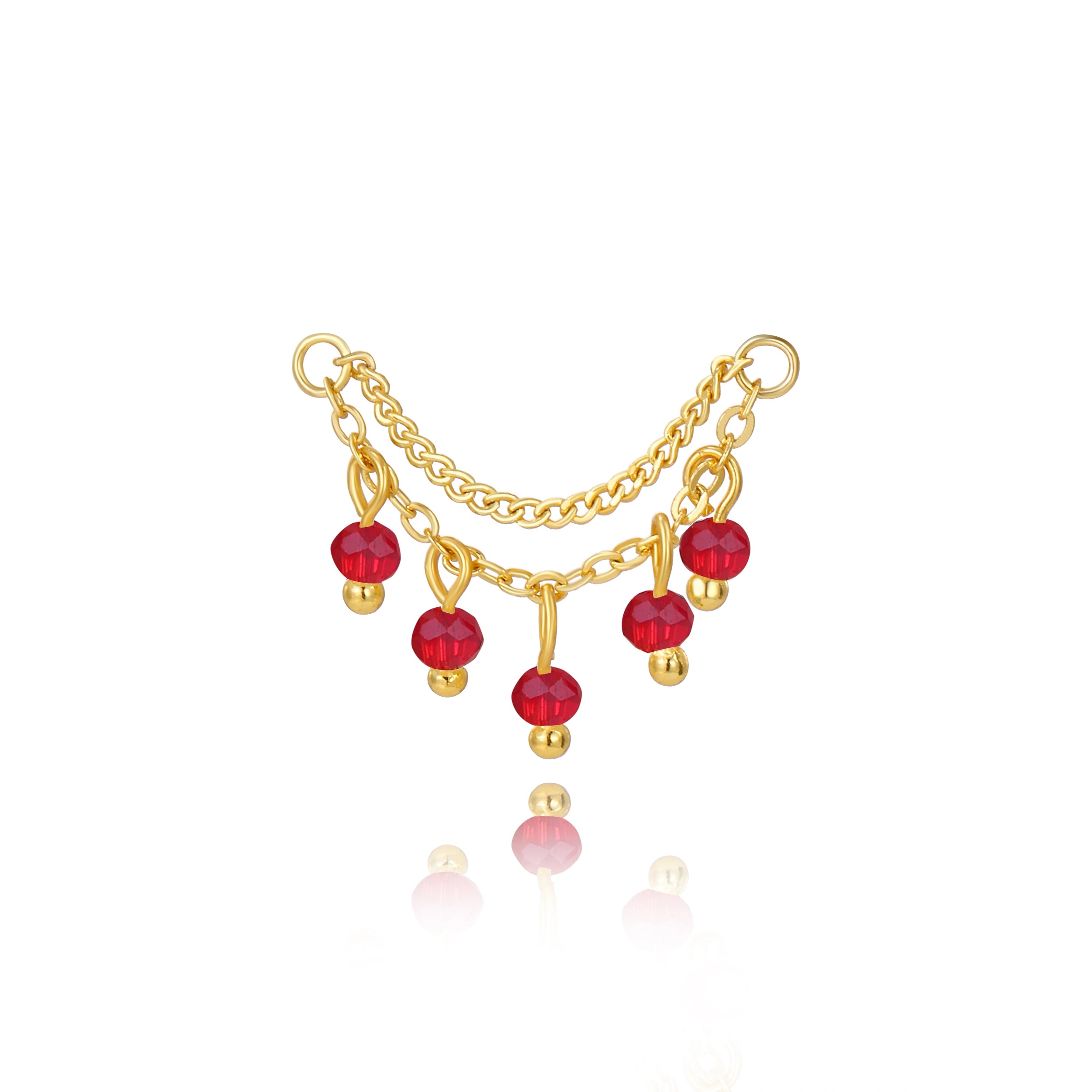 Adara Red Crystal Chain Attachment •  Helix Dangling Chain