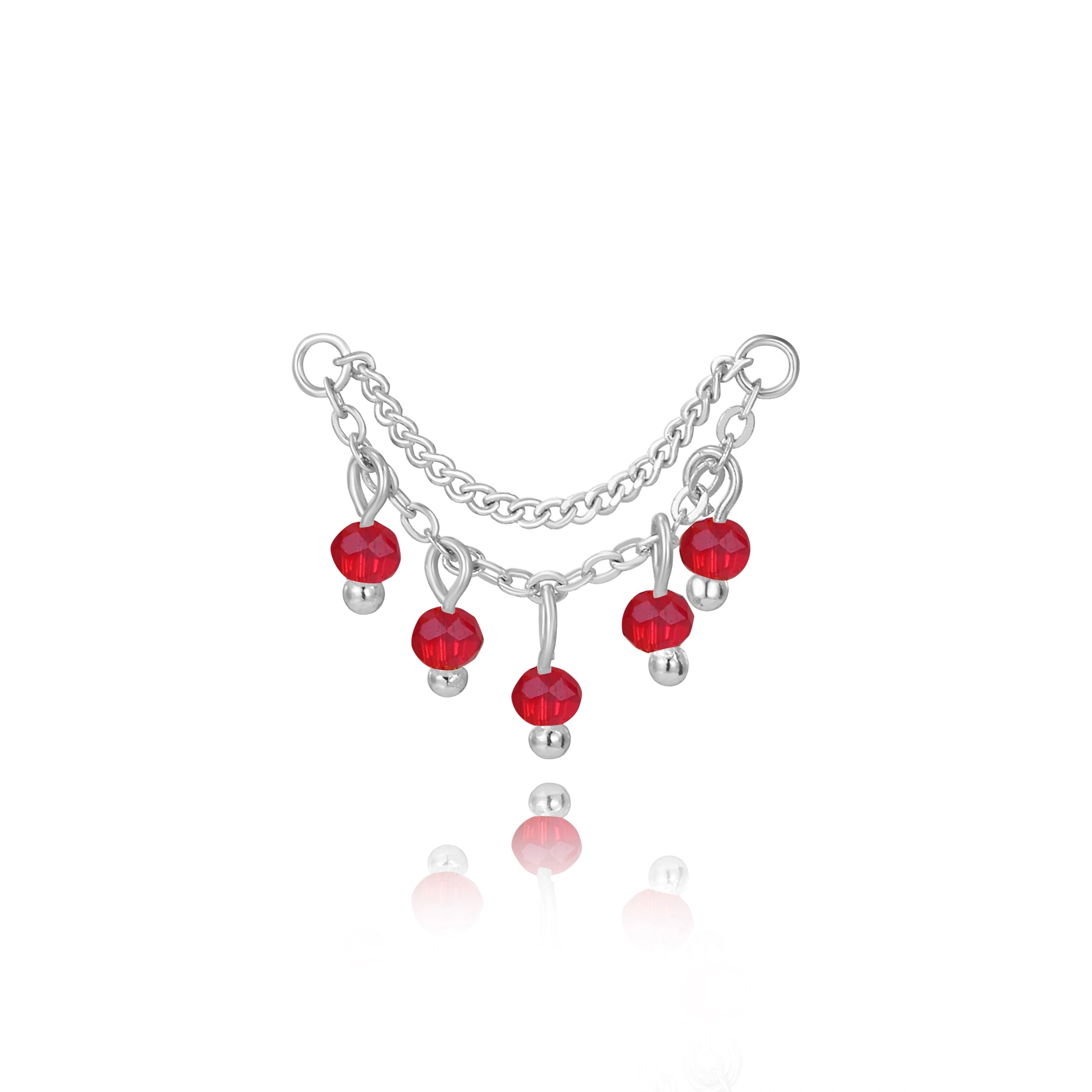 Adara Red Crystal Chain Attachment •  Helix Dangling Chain