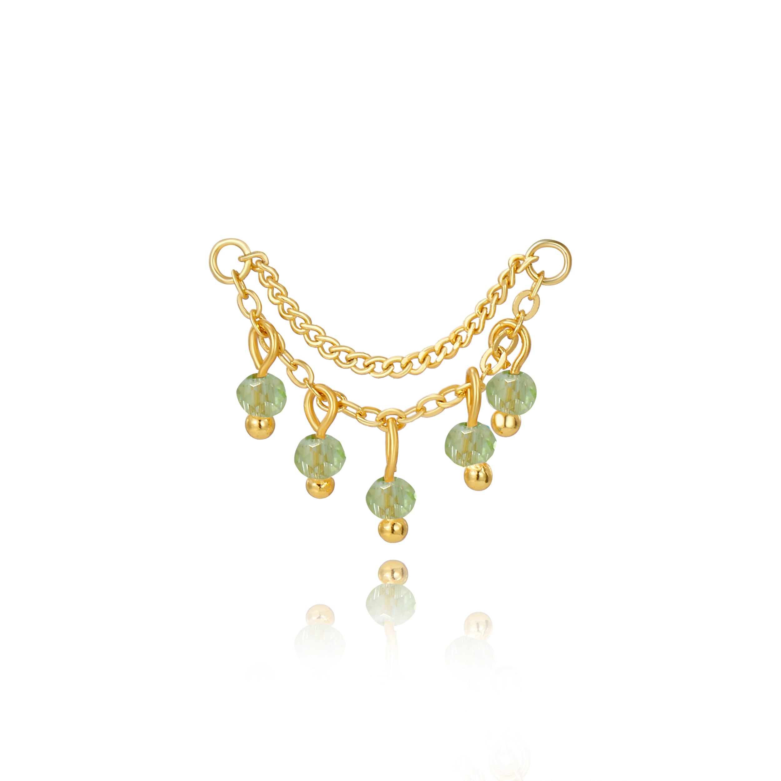 Adara Green Crystal Chain Attachment •  Helix Dangling Chain
