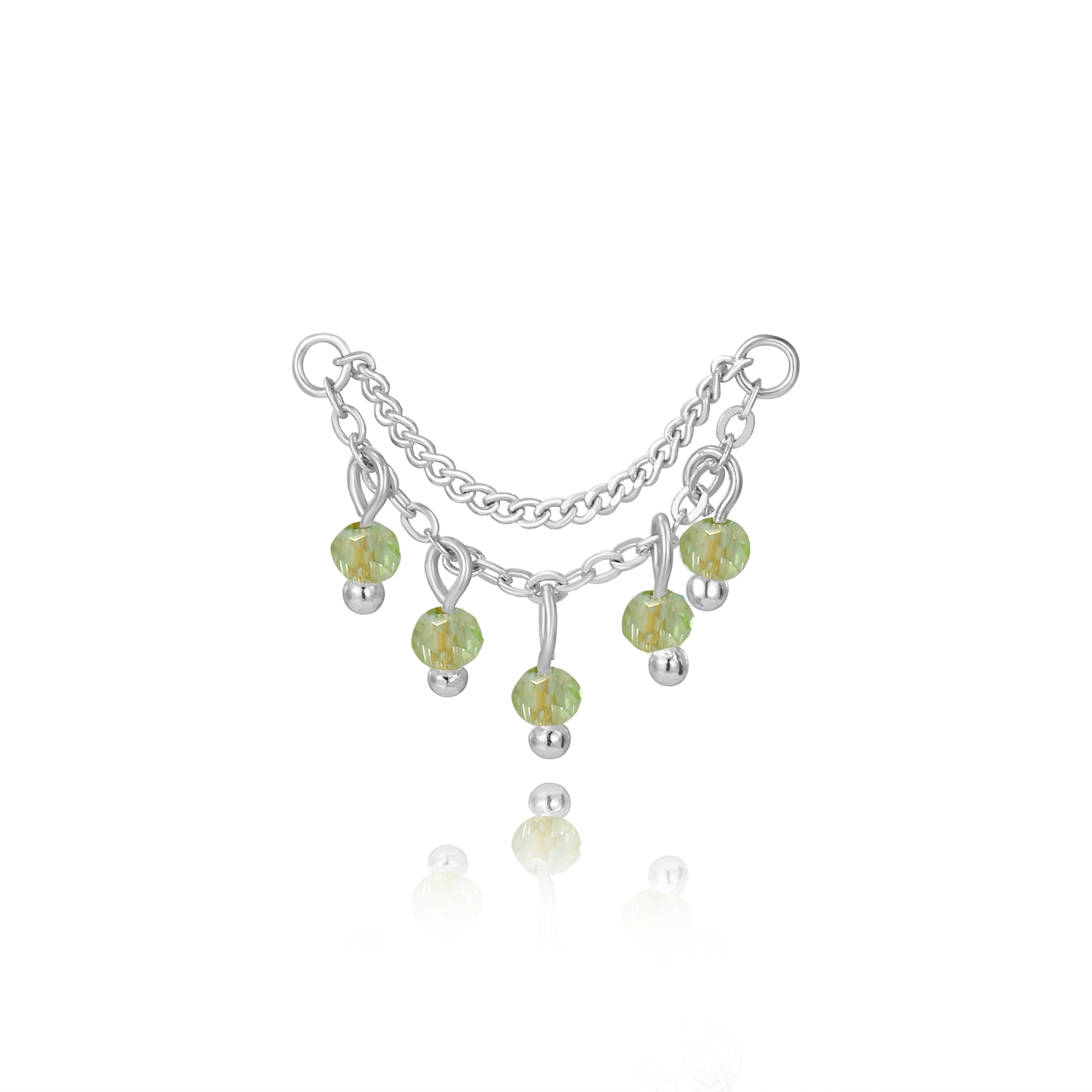Adara Green Crystal Chain Attachment •  Helix Dangling Chain