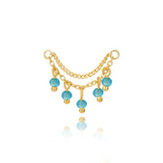 Adara Aquamarine Crystal Chain Attachment •  Helix Dangling Chain