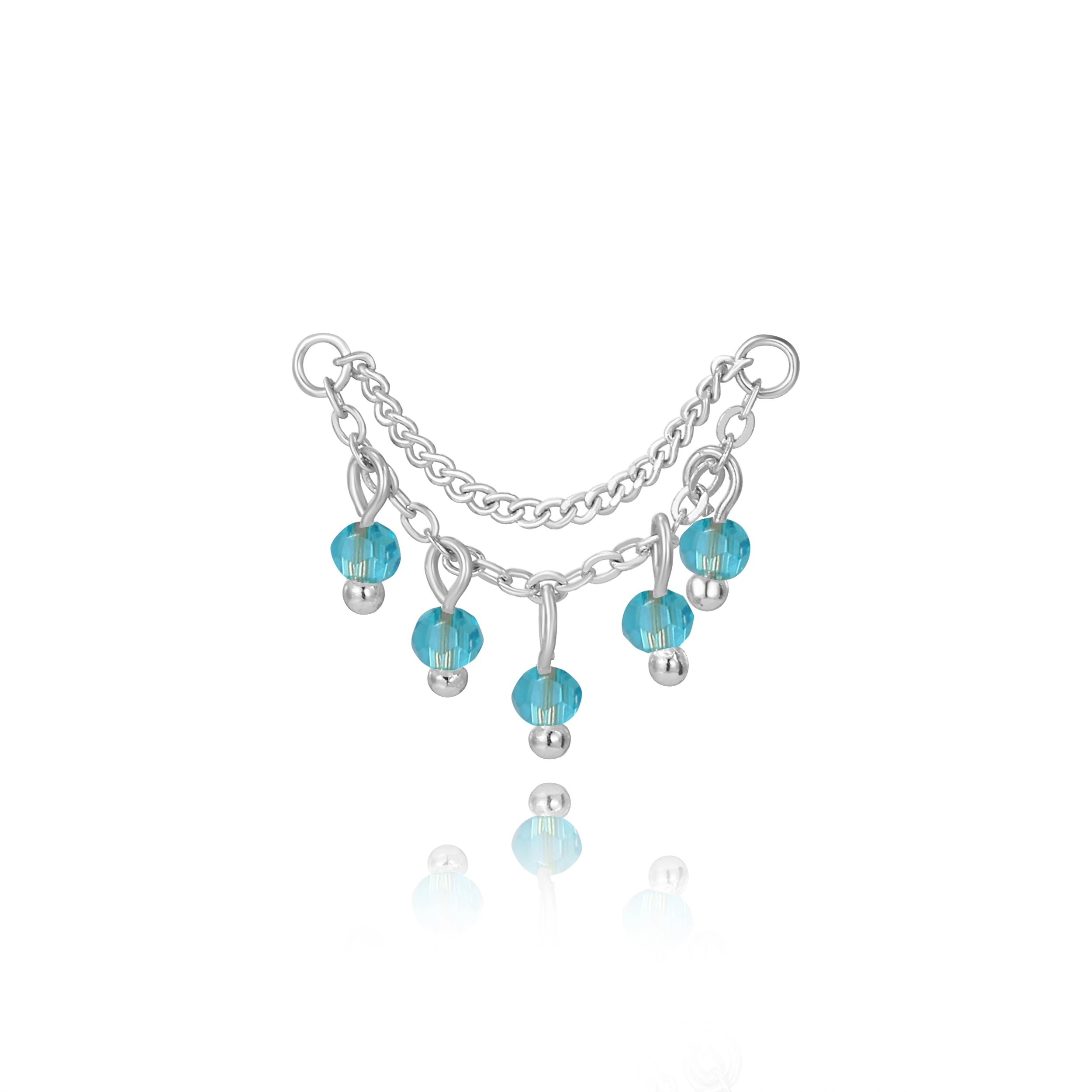 Adara Aquamarine Crystal Chain Attachment •  Helix Dangling Chain