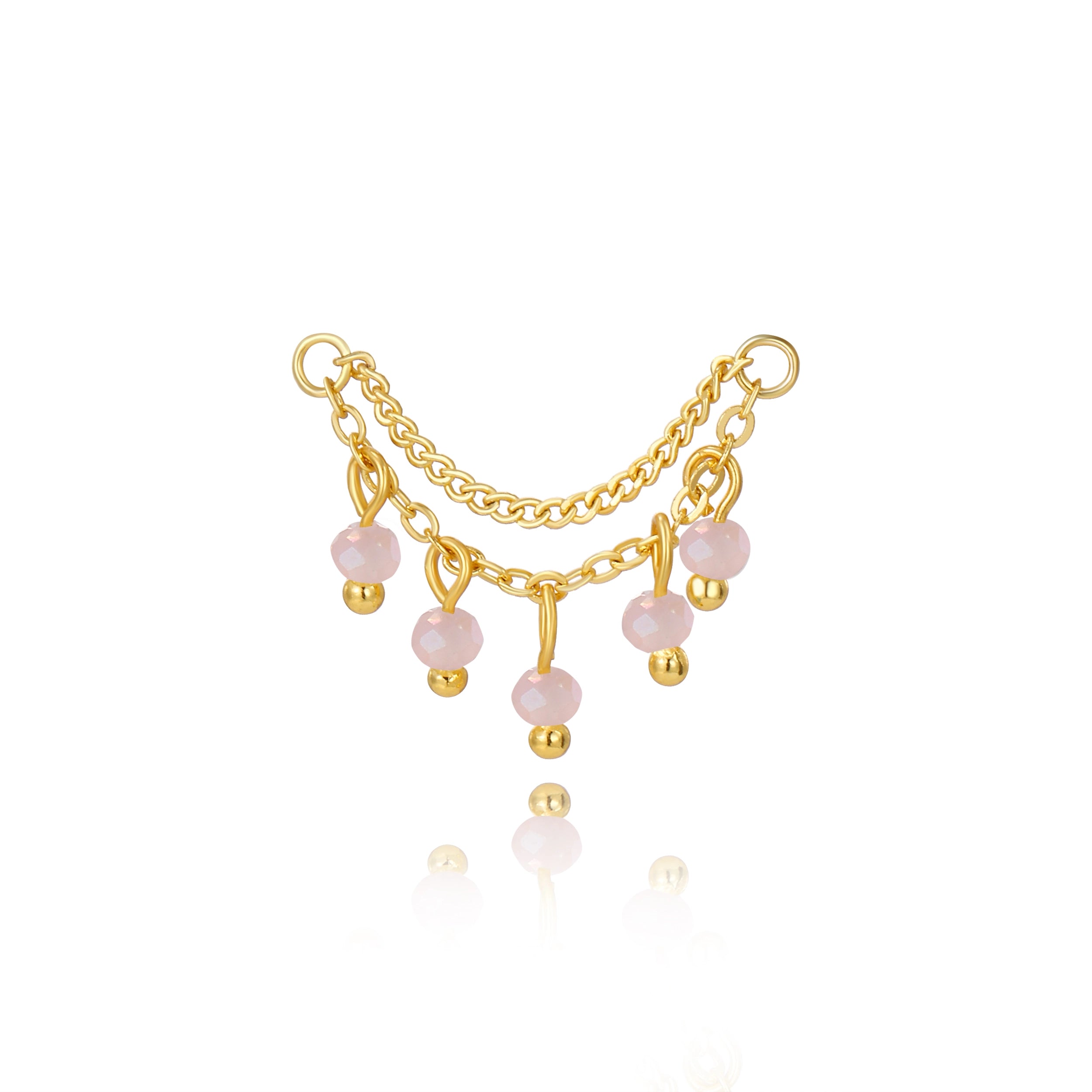 Adara Pink Crystal Chain Attachment •  Helix Dangling Chain