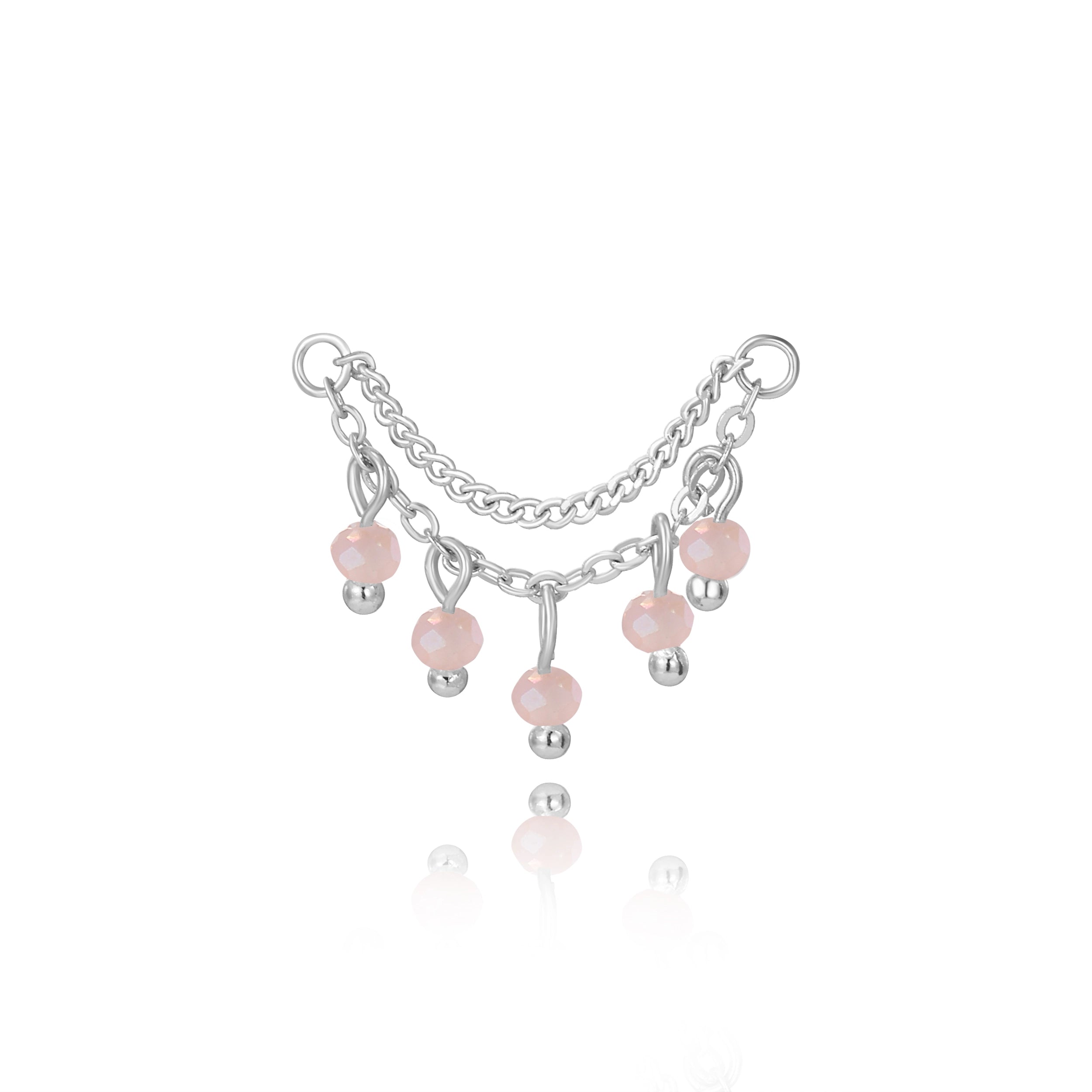 Adara Pink Crystal Chain Attachment •  Helix Dangling Chain