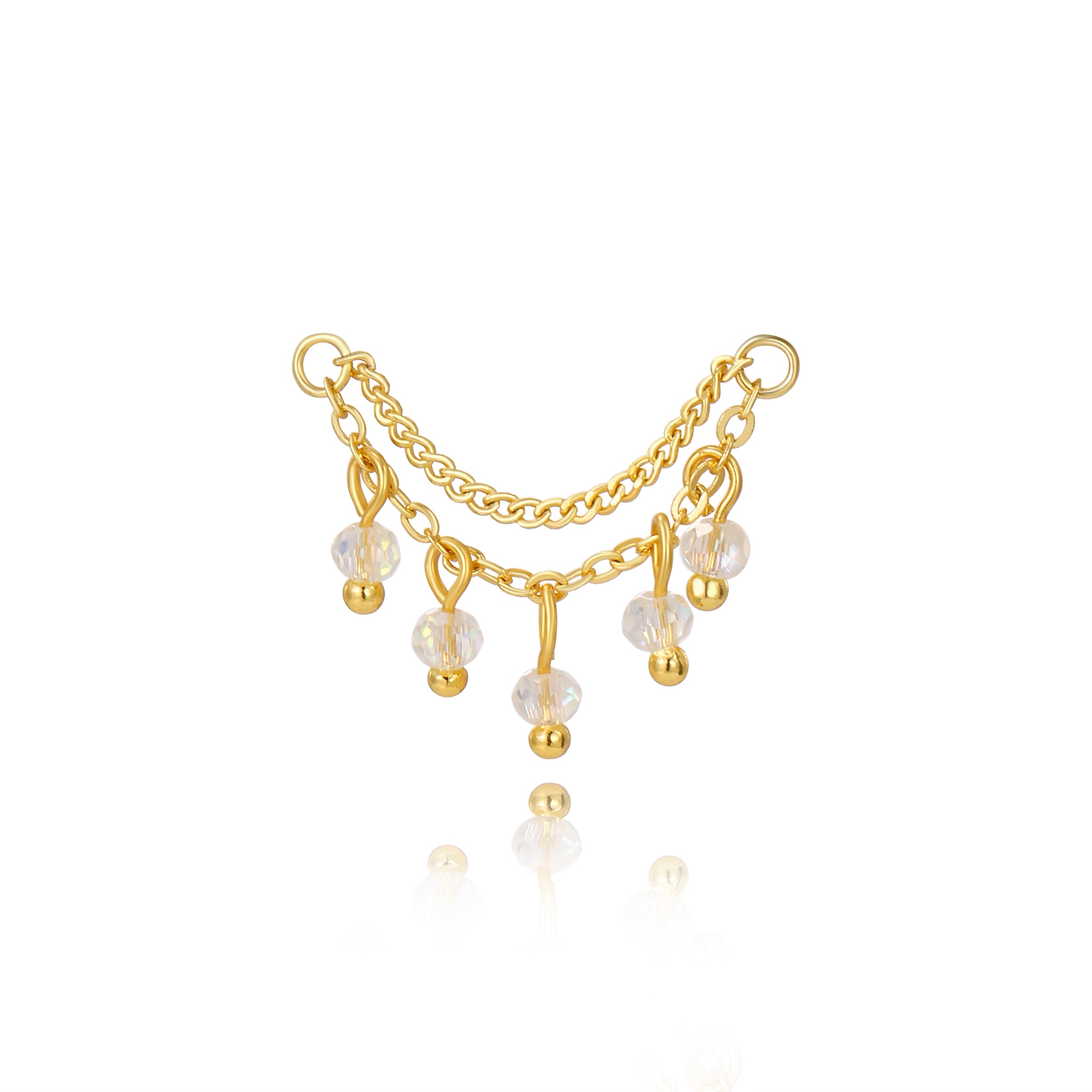 Adara White Crystal Chain Attachment •  Helix Dangling Chain