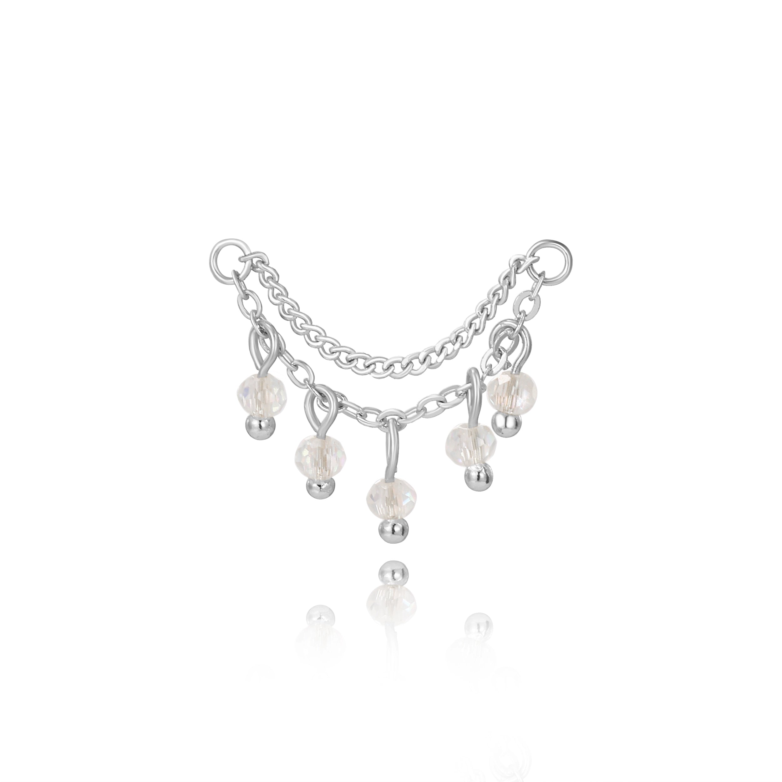 Adara White Crystal Chain Attachment •  Helix Dangling Chain
